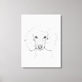 Illustratie van een schattige poedel, handgetekend canvas afdruk