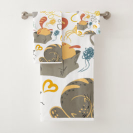 Illustratie van een schattige puppy bad handdoek