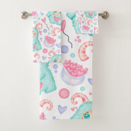 Illustratie van een schattige puppy bad handdoek