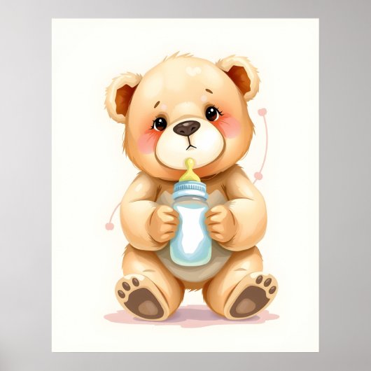 Illustratie van een schattige teddybeer voor een b poster (Voorkant)