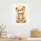 Illustratie van een schattige teddybeer voor een b poster (Keuken)