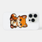 Illustratie van een schattige theevos – Knus vos d iPhone Hoesje (Achterkant horizontaal)