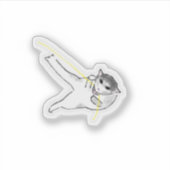 Illustratie van een schattige waterverfkat sticker (Voorkant)