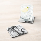 Illustratie van een schilderij met oosterse stijl bier onderzetter (Rechterzijde)