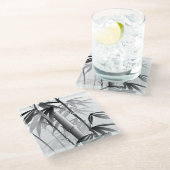 Illustratie van een schilderij met oosterse stijl glazen onderzetter (Schuin)