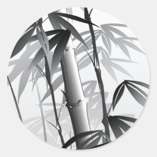 Illustratie van een schilderij met oosterse stijl ronde sticker