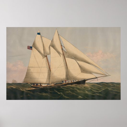  illustratie van een Schooner-Zeilboot (1867) Poster (Voorkant)