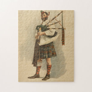  illustratie van een Schotse Bagpiper (1898) Legpuzzel