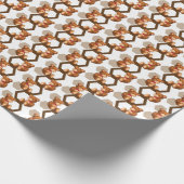 illustratie van een serie teddyberen op wit cadeaupapier (Hoek)