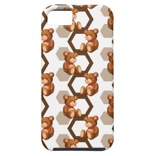 illustratie van een serie teddyberen op wit Case-Mate iPhone case (Achterkant)
