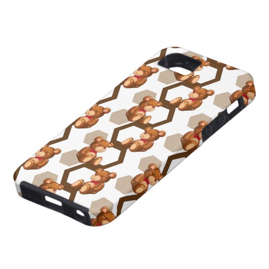 illustratie van een serie teddyberen op wit Case-Mate iPhone case (Onderkant)