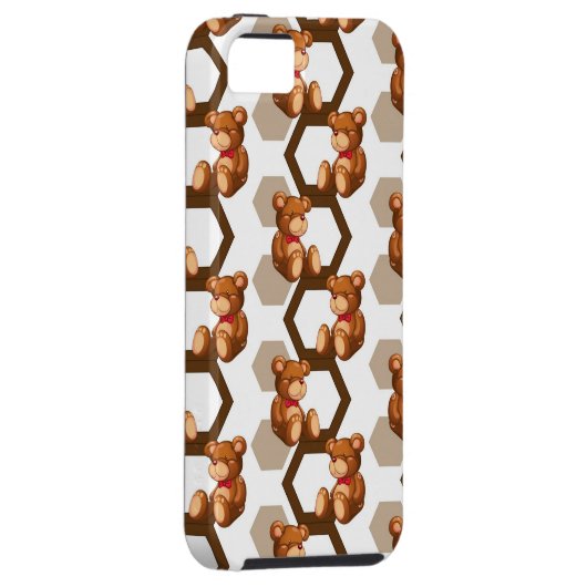 illustratie van een serie teddyberen op wit Case-Mate iPhone case (Back/Rechts)