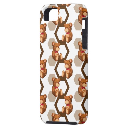 illustratie van een serie teddyberen op wit Case-Mate iPhone case (Achterkant Links)