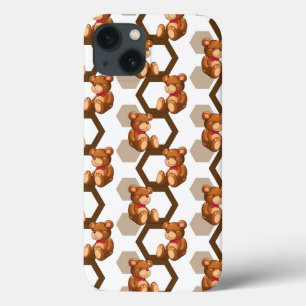 illustratie van een serie teddyberen op wit Case-Mate iPhone case