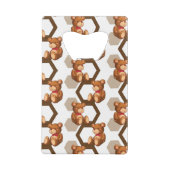 illustratie van een serie teddyberen op wit creditkaart flessenopener (Achterkant)