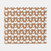 illustratie van een serie teddyberen op wit fleece deken (Voorkant (Horizontaal))