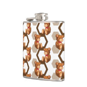 illustratie van een serie teddyberen op wit heupfles (Links)