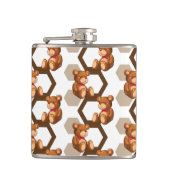 illustratie van een serie teddyberen op wit heupfles (Voorkant)