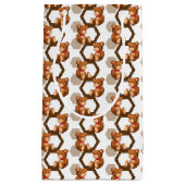 illustratie van een serie teddyberen op wit klein cadeauzakje (Voorkant)