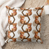 illustratie van een serie teddyberen op wit kussen (Deken)