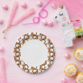 illustratie van een serie teddyberen op wit papieren bordje (Feest)