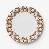 illustratie van een serie teddyberen op wit papieren bordje (Voorkant)