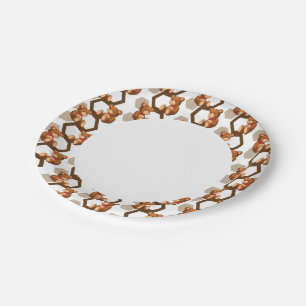 illustratie van een serie teddyberen op wit papieren bordje