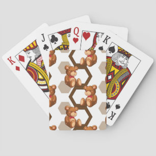 illustratie van een serie teddyberen op wit pokerkaarten