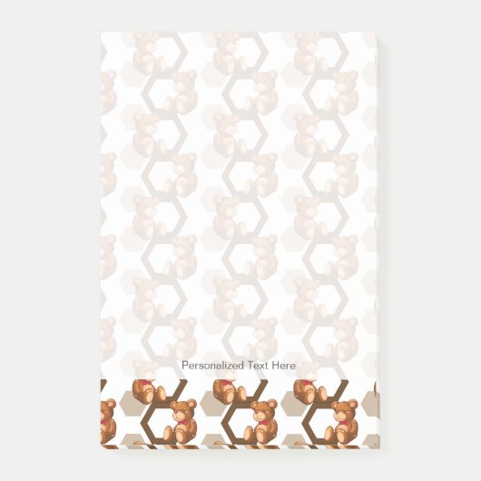 illustratie van een serie teddyberen op wit post-it® notes (Voorkant)