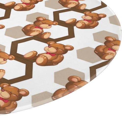 illustratie van een serie teddyberen op wit snijplank (Hoek)