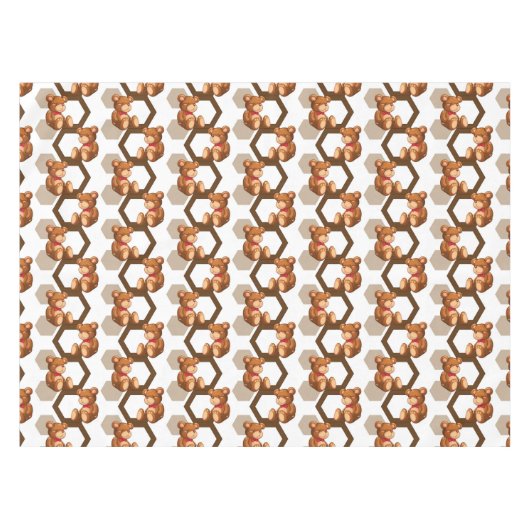 illustratie van een serie teddyberen op wit tafelkleed (Voorkant (Horizontaal))