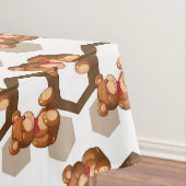 illustratie van een serie teddyberen op wit tafelkleed (Voorbeeld)