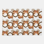 illustratie van een serie teddyberen op wit theedoek (Horizontaal)