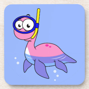 Illustratie van een snorkelend monster van Loch Ne Bier Onderzetter