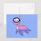 Illustratie van een snorkelend monster van Loch Ne Briefkaart (Voorkant / Achterkant)