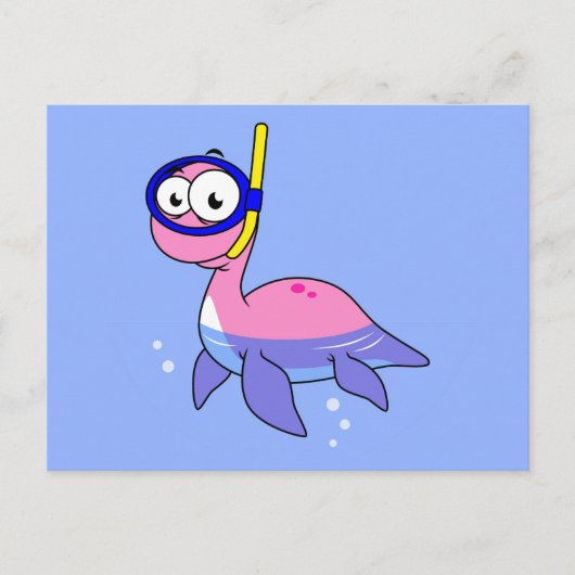 Illustratie van een snorkelend monster van Loch Ne Briefkaart (Voorkant)
