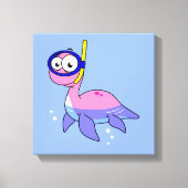 Illustratie van een snorkelend monster van Loch Ne Canvas Afdruk (Voorkant)