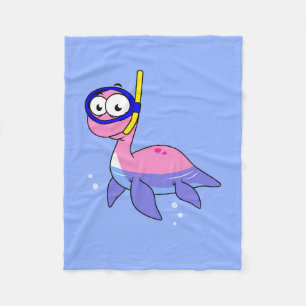 Illustratie van een snorkelend monster van Loch Ne Fleece Deken