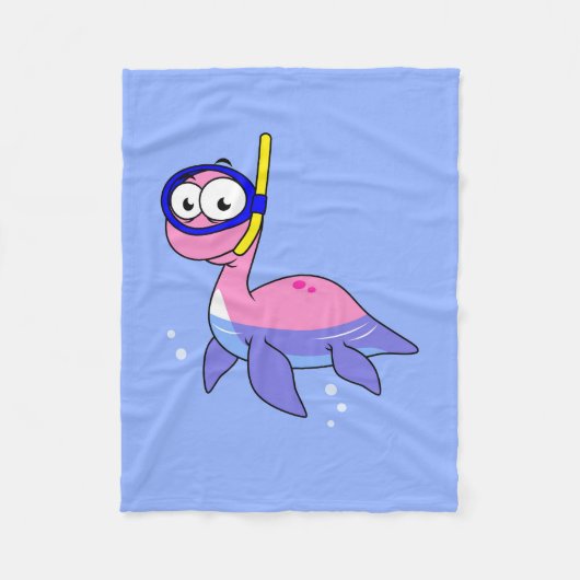 Illustratie van een snorkelend monster van Loch Ne Fleece Deken (Voorkant)