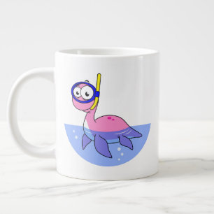 Illustratie van een snorkelend monster van Loch Ne Grote Koffiekop