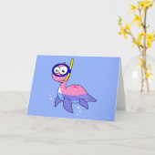 Illustratie van een snorkelend monster van Loch Ne Kaart (Gele Bloem)