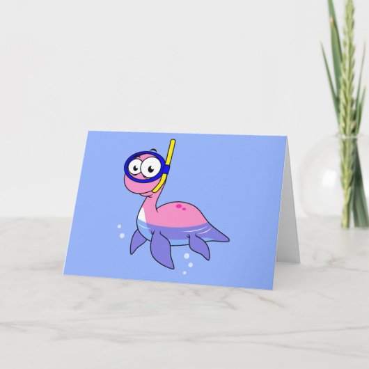 Illustratie van een snorkelend monster van Loch Ne Kaart (Voorkant)