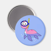 Illustratie van een snorkelend monster van Loch Ne Magneet (Voorkant / Achterkant)