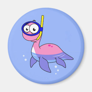 Illustratie van een snorkelend monster van Loch Ne Magneet