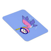 Illustratie van een snorkelend monster van Loch Ne Magneet (Rechterzijde)