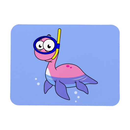 Illustratie van een snorkelend monster van Loch Ne Magneet (Horizontaal)