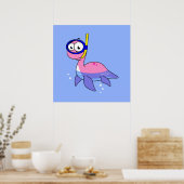 Illustratie van een snorkelend monster van Loch Ne Poster (Keuken)