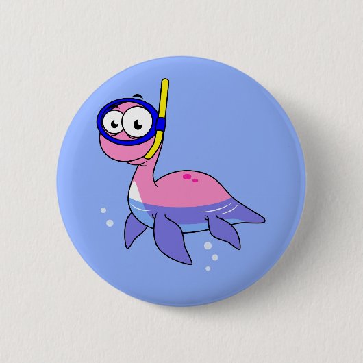 Illustratie van een snorkelend monster van Loch Ne Ronde Button 5,7 Cm (Voorkant)