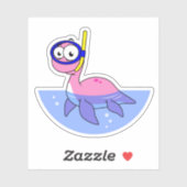 Illustratie van een snorkelend monster van Loch Ne Sticker (Vel)
