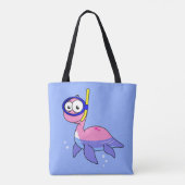 Illustratie van een snorkelend monster van Loch Ne Tote Bag (Achterkant)